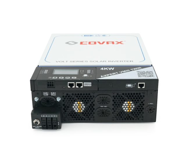 Гибридный инвертор AXPERT VM III TWIN 4KW WIFI COVAX , 4000VA4000W, 24V, ток заряда 0-60A, 170-280V, MPPT (120А, 60-450 Vdc), 115*300*435mm. 9kg