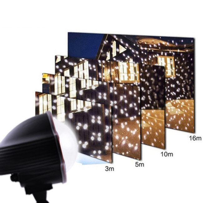 Світлодіодний лазерний проектор Star Shower Snow 809-white, будинок + вулиця, 2 кронштейни, Waterproof