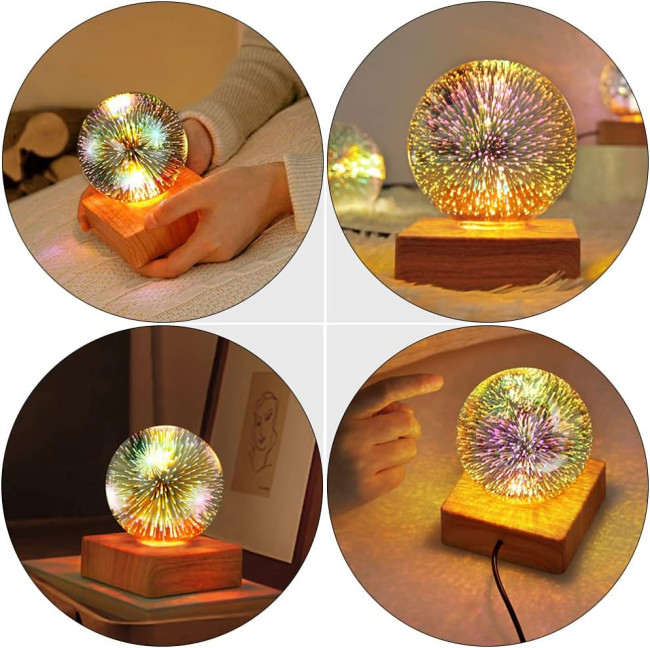 Нічник 3D Кришталева куля MYT10257, RGB+Warm Light