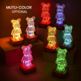 Нічник 3D Bearbrick Ведмедик KX197 8 кольорів, RGB+Warm Light
