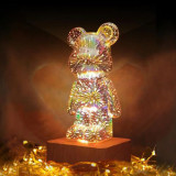 Нічник 3D Bearbrick Ведмедик KX197 8 кольорів, RGB+Warm Light
