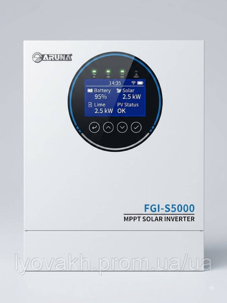 Инвертор гибридный SOLAR FGI S6500/48 (6,5kW, 48V, 120А, Wi-Fi) "ARUNA"